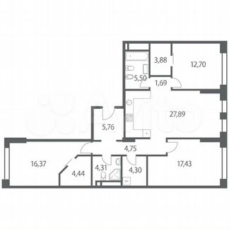3-к квартира, 109 м², 5/35 эт.