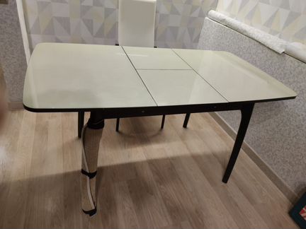 Стол кухонный раздвижной стекло