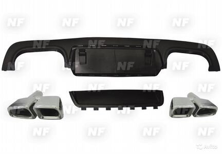 Диффузор с насадками 63 AMG Mercedes S221