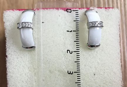 Серебряные серьги 925 пробы с Керамикой Новые