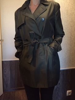 Плащ Тренч темно-зеленый