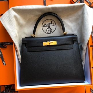 Сумка Hermes Kelly 28 Noir Epsom Phw