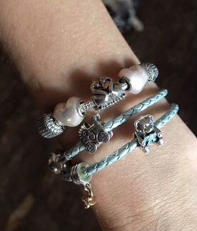 Pandora 2 браслета+шармы+упаковка и чеки