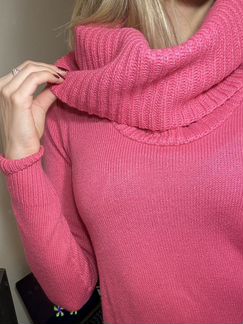 Платье туника H&M вязаное розовое