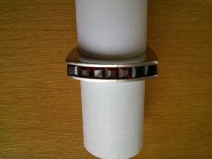 Браслет серебро 925, чешский гранат