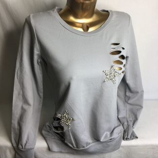 Свитшот серый со звездами 42-44