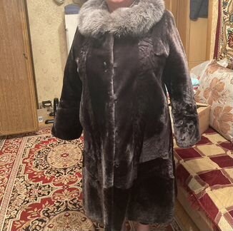 Шуба из мутона 60 размер