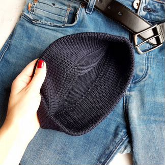 Мужская шапка бини, меринос (вязание на заказ)