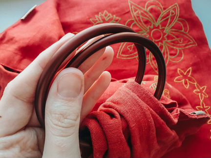 Слинг для новорожденных на кольцах, лён, красный