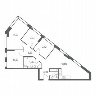 4-к квартира, 100 м², 29/51 эт.