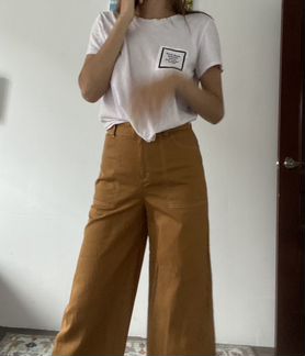 Брюки monki горчичные