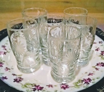 Стопки стекло гравировка 6 шт. Цена за 6 шт