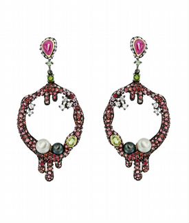 Серебряные серьги с драгоценными камнями Wikstrem