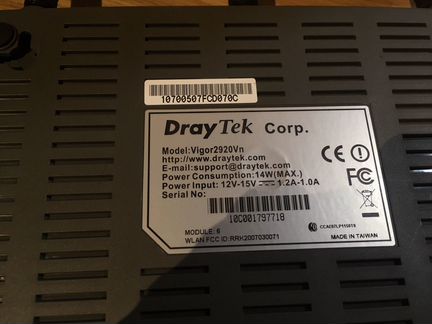 Draytek vigor 2920Vn lynksys WRT54GL