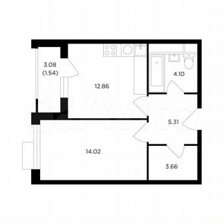1-к квартира, 41.5 м², 13/27 эт.