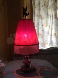 Старинная Лампа настольная с Орлом бронзовым Редка