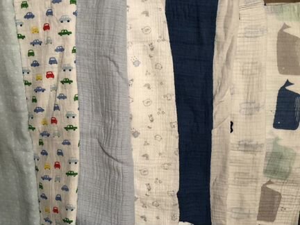 Муслиновые пеленки 10 шт и бортик на кроватку