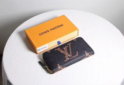 Новый женский кошелек кожа + канва Louis Vuitton