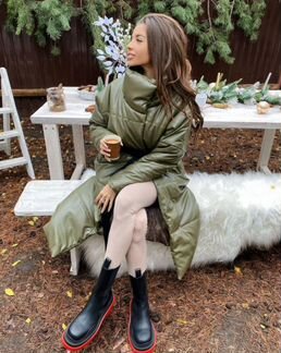 Пуховики Куртка для зимы из эко-кожи в стиле Zara