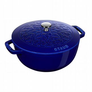 Кокот чугунный staub “лилия” темно-синий