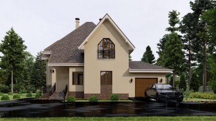 Дом из газобетонного блока с гаражом 221м2