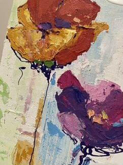 Картина Интерьерная Яркие цветы. 80х80. Холст, акр