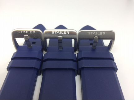 Ремешок натуральный Синий каучук Stailer 3 видов