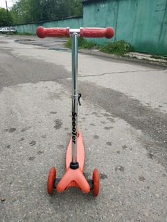 Самокат Scooter, 3х колесный, светящиеся колеса