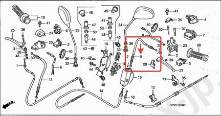 Трос зад.тормоза для скутера Honda Dio AF56