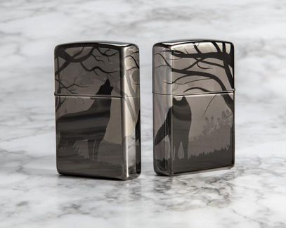 Zippo Premium Howling Wolf Black Ice зажигалка