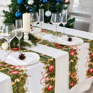 Дорожка на стол Новогодние Украшения (40х140 см)