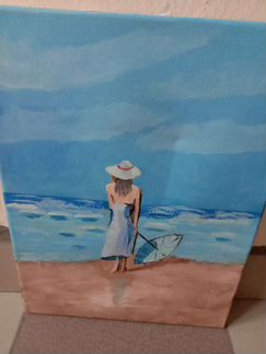 Картина репродукция Девушка у моря