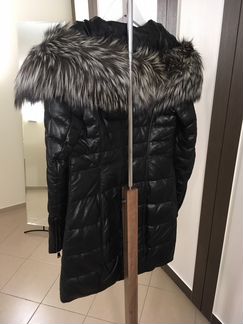 Кожаное пальто на пуху