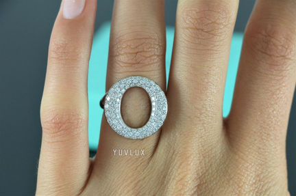 Золотое кольцо Tiffany с бриллиантами 0.8 ct