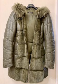 Кожана зимняя куртка