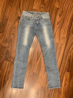 Джинсы levis skinny голубые с потертостями
